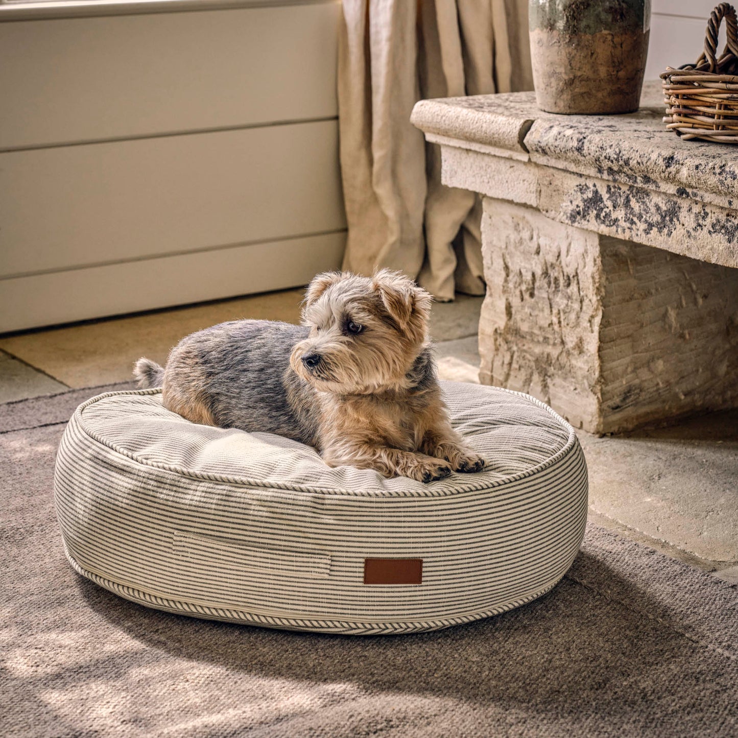Fern Stripe Dog Cushion