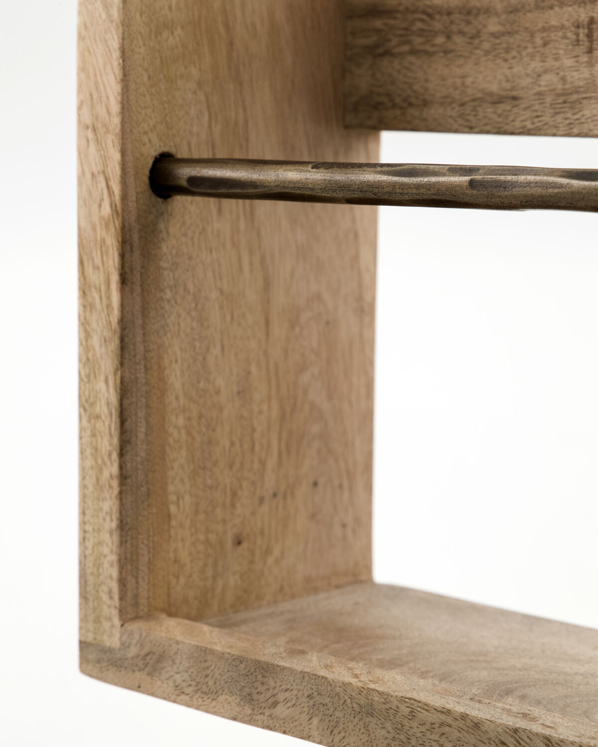 Mango Wood Magazine Shelf - Design Vintage