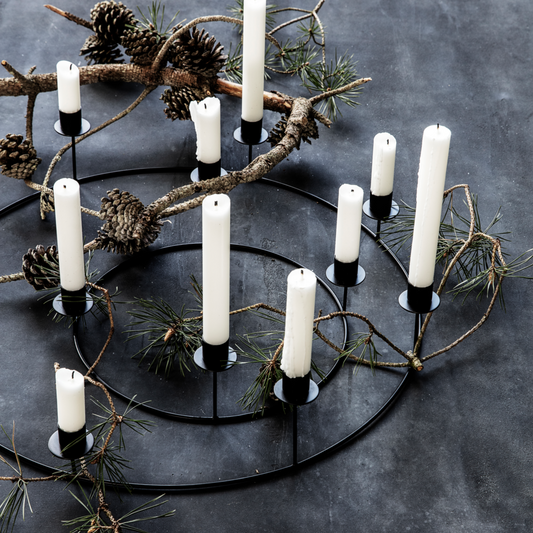 Black Iron Candle Ring - Design Vintage