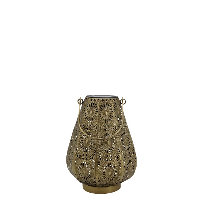Antique Brass Solar Lantern - Design Vintage