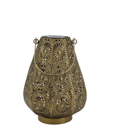 Antique Brass Solar Lantern - Design Vintage