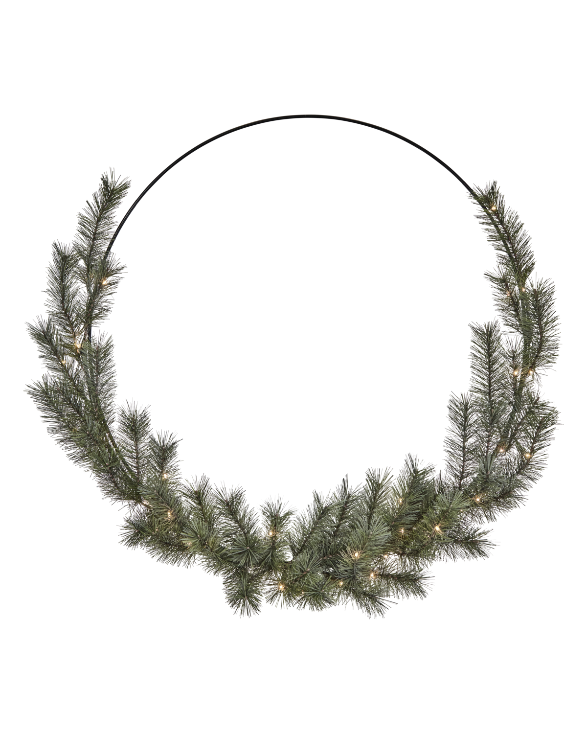 Lit Faux Pine Wreath