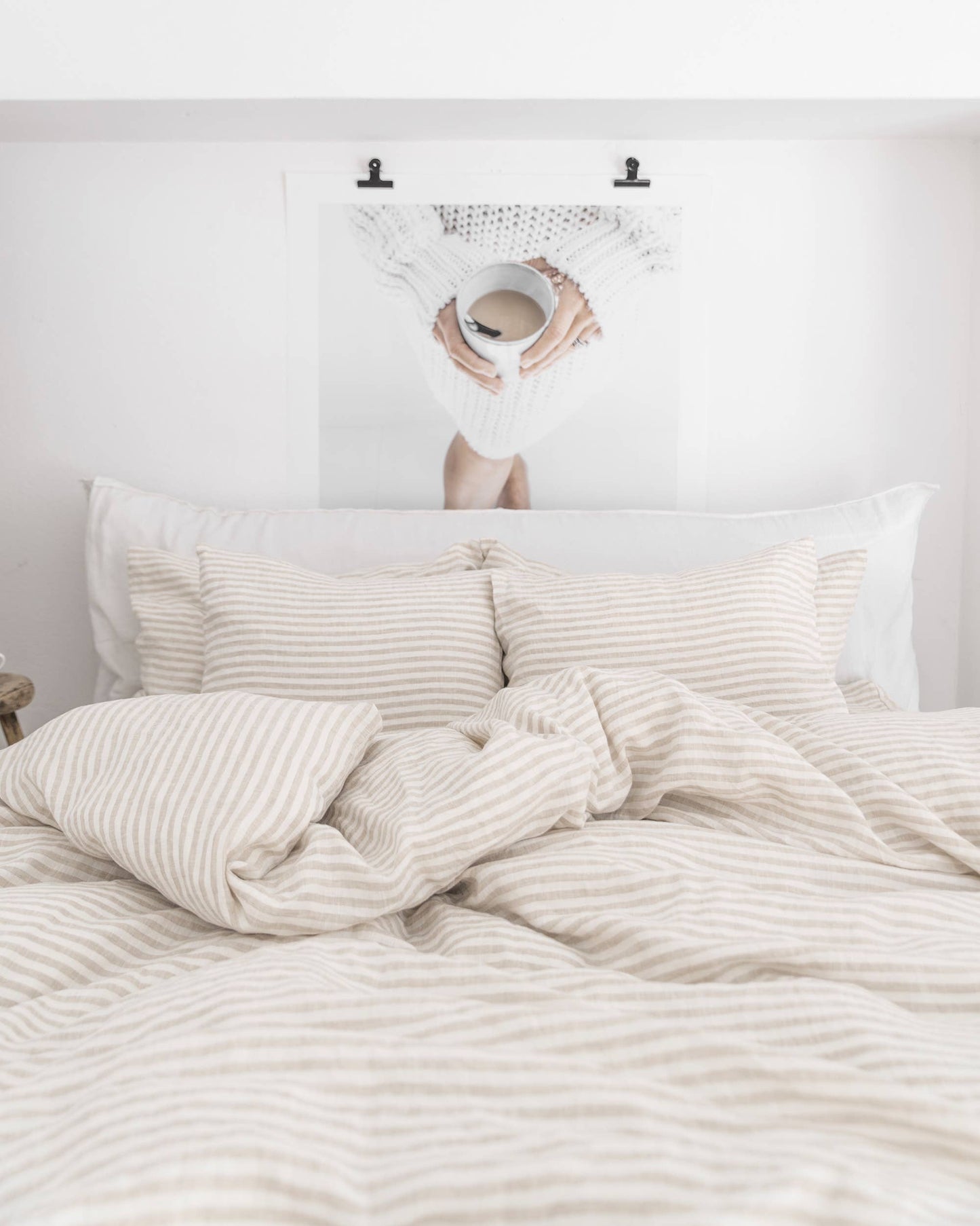 Natural Stripe Linen Duvet Set - Design Vintage