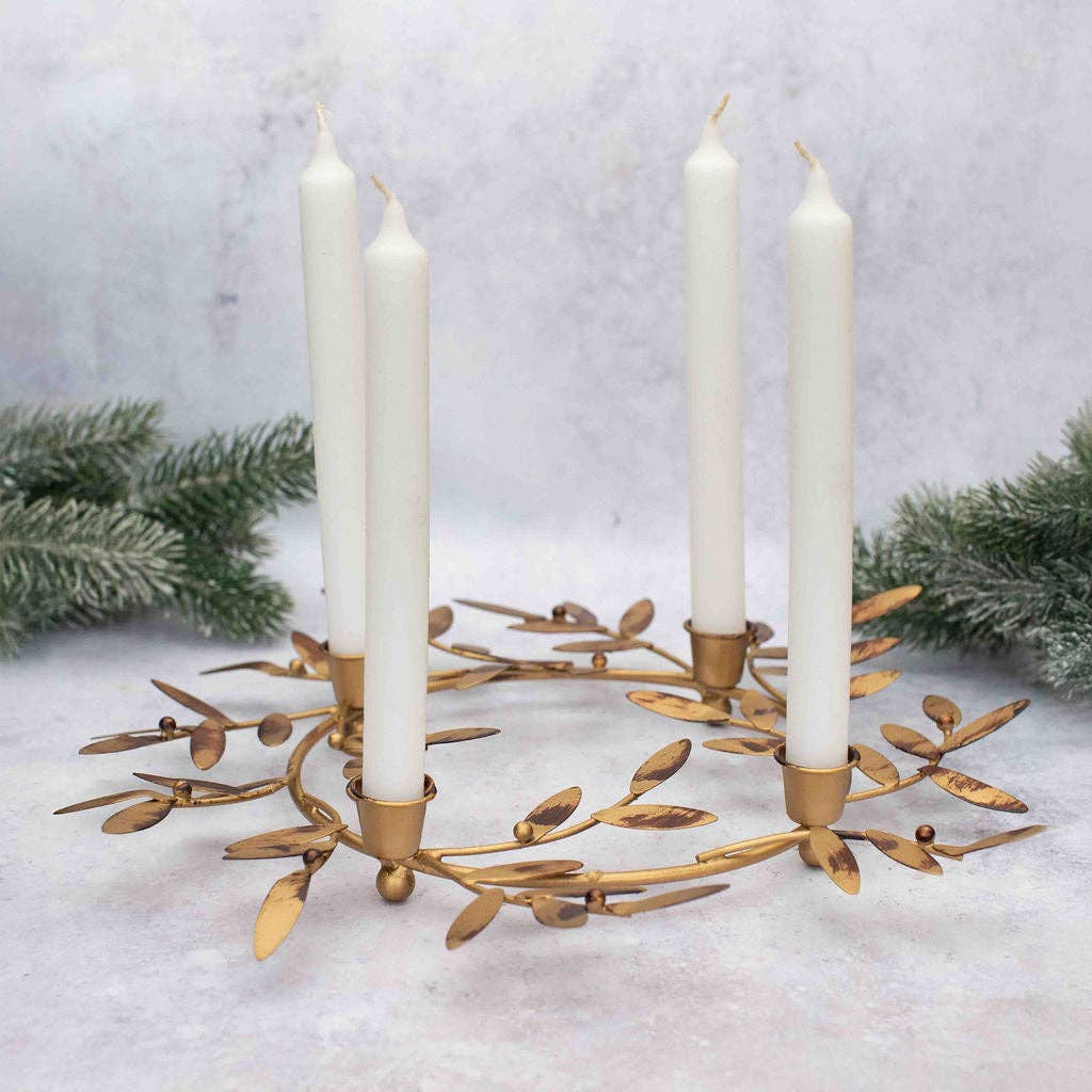Brass Leaf Candle Holder