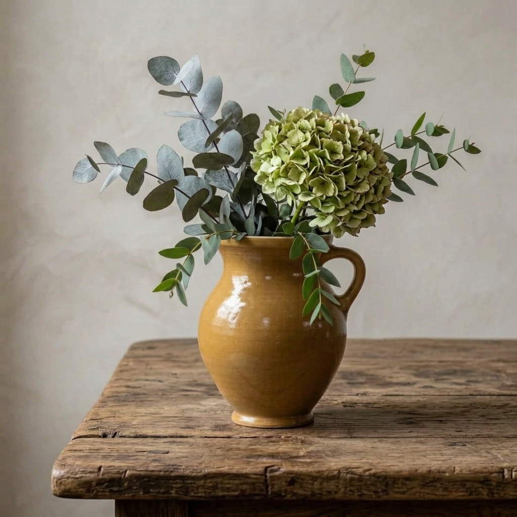 Hungarian Glazed Ochre Jug - Design Vintage