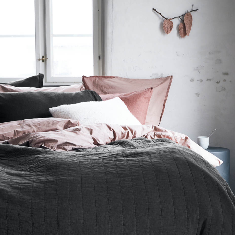 Charcoal Quilted Bedspread