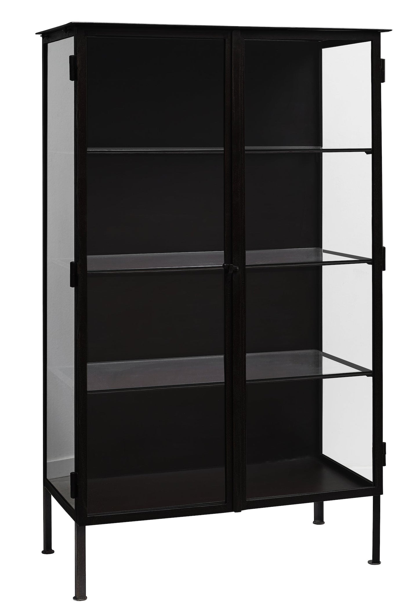 Black Iron & Glass Cabinet - Design Vintage