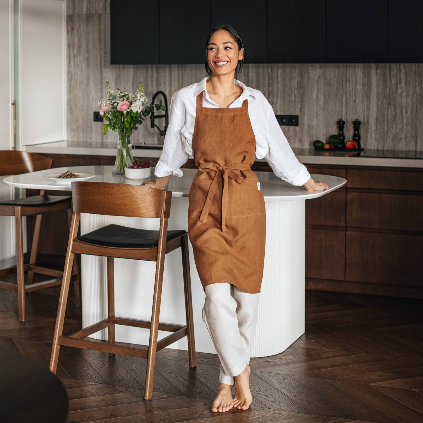 Cinnamon Linen Apron