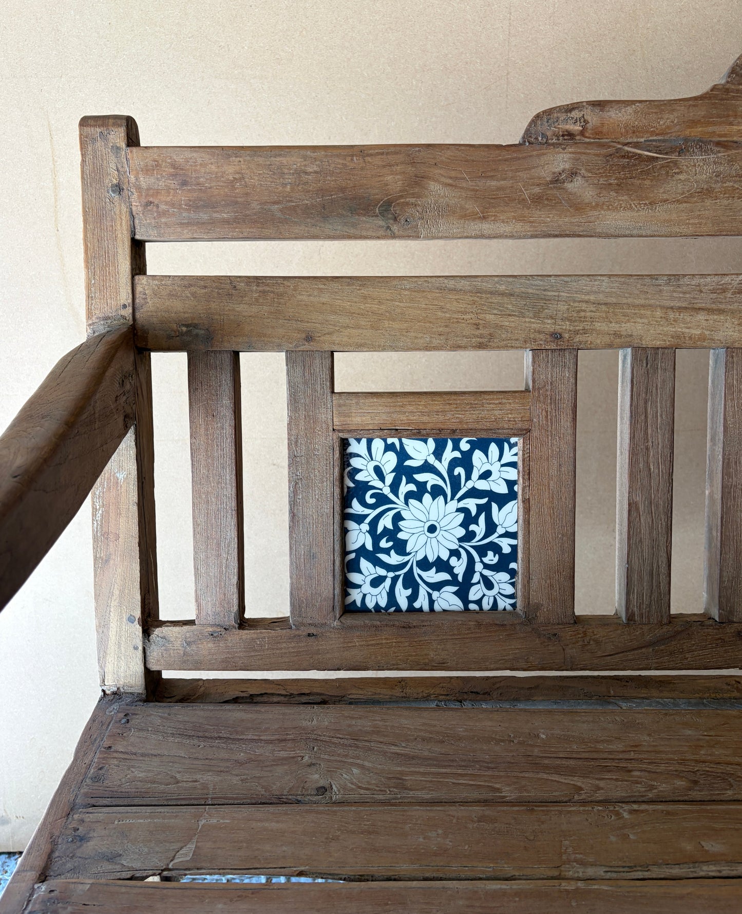 Vintage Teak Station Bench