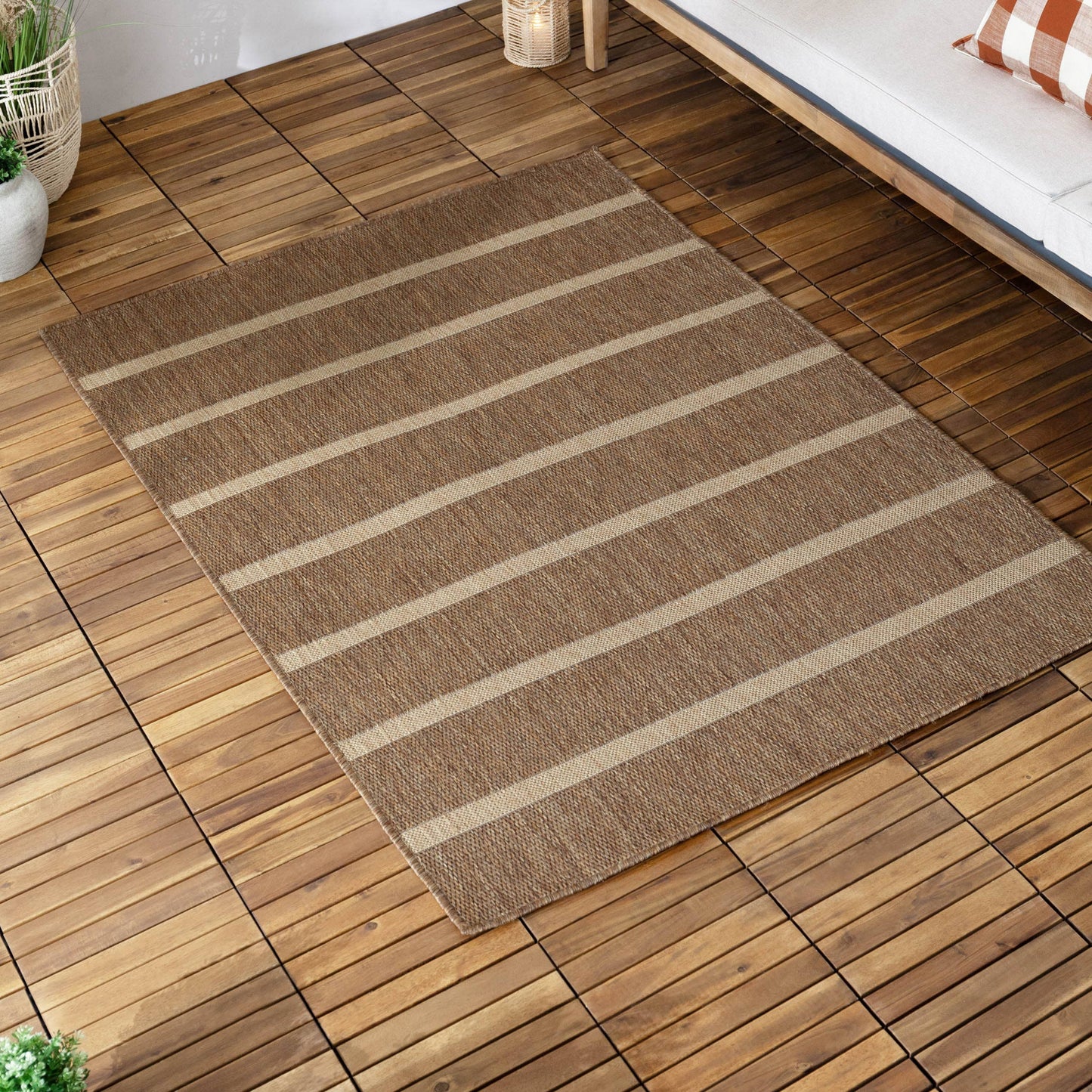 Dark Stripe In/Outdoor Rug - Design Vintage