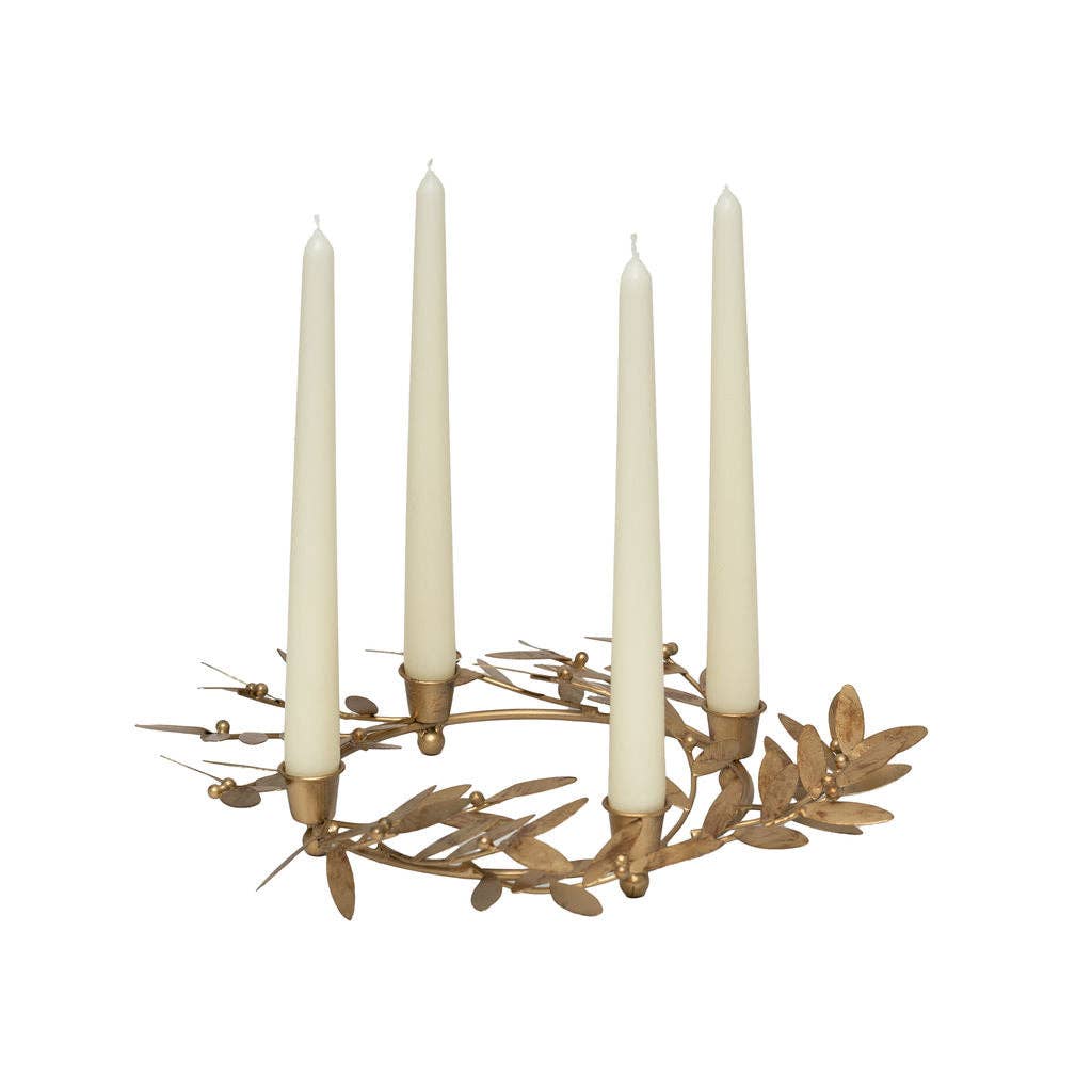 Brass Leaf Candle Holder