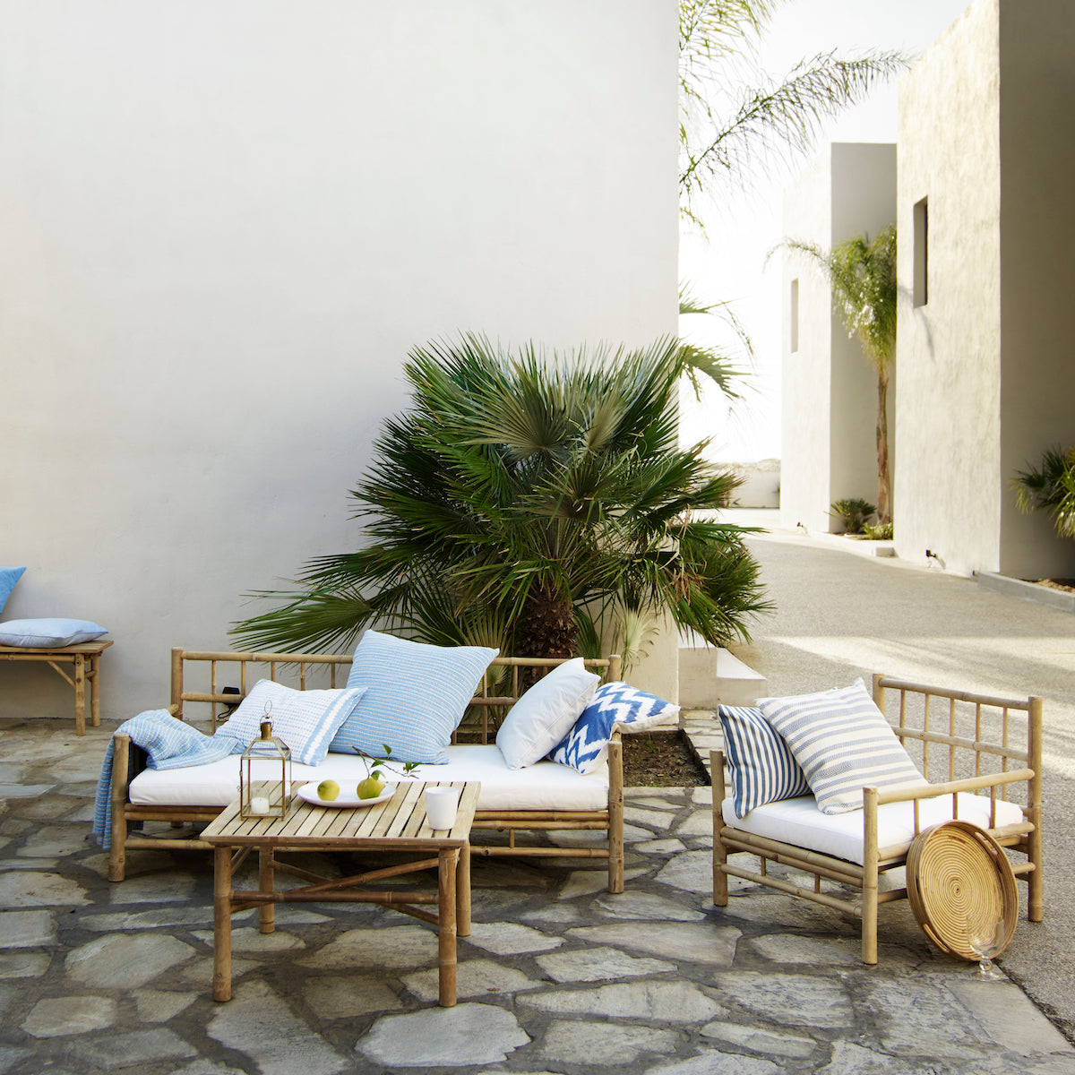 Ella Bamboo Sofa With Cushion - Design Vintage