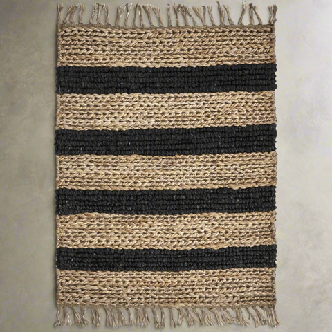 Black Striped Rug