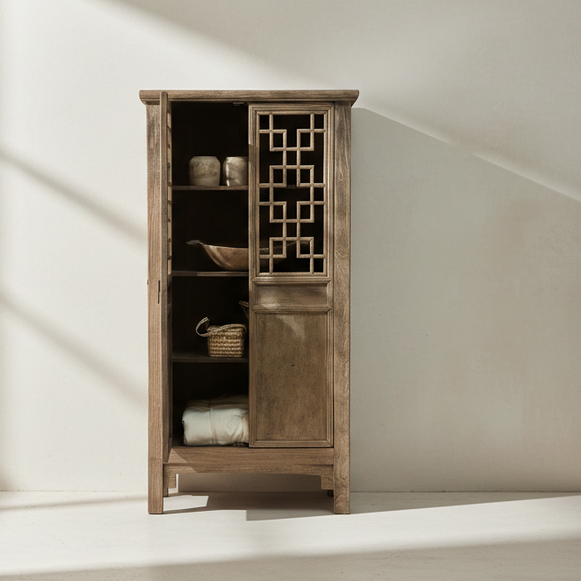 Vintage Elm Cupboard 'Fran' - Design Vintage