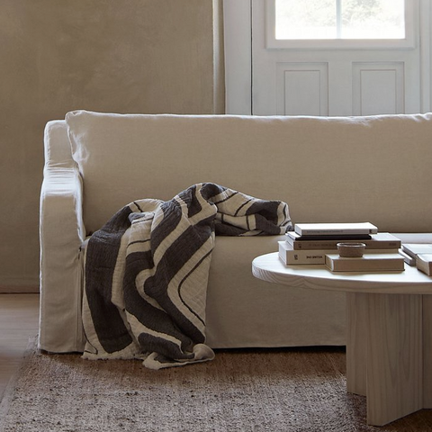 Deco Black Cotton Throw