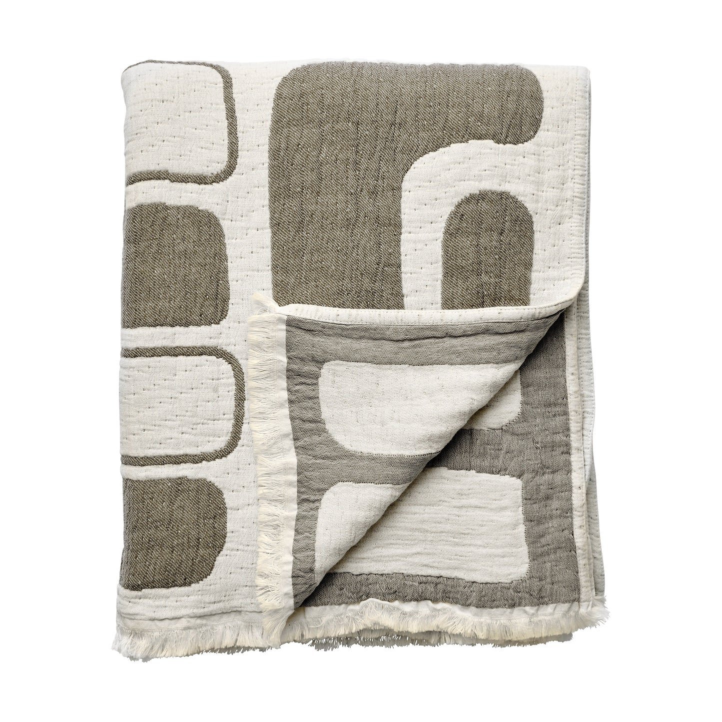 Deco Taupe Cotton Throw - Design Vintage