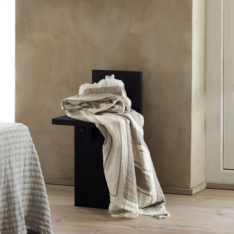 Deco Taupe Cotton Throw