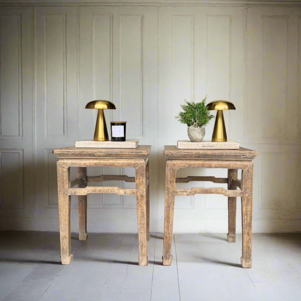 Pair of Vintage Elm Tables - Design Vintage