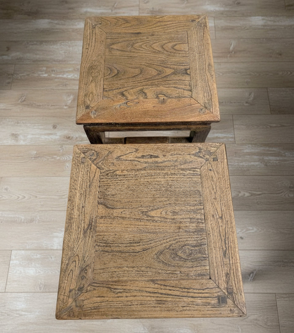 Pair of Vintage Elm Tables - Design Vintage