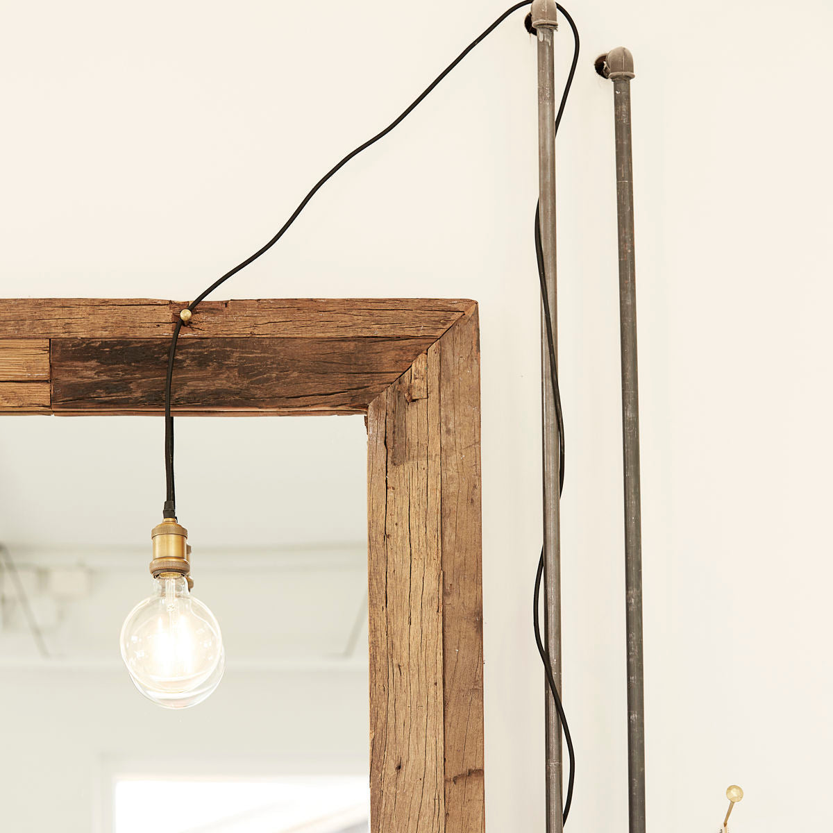 Large Recycled Wood Mirror - Design Vintage