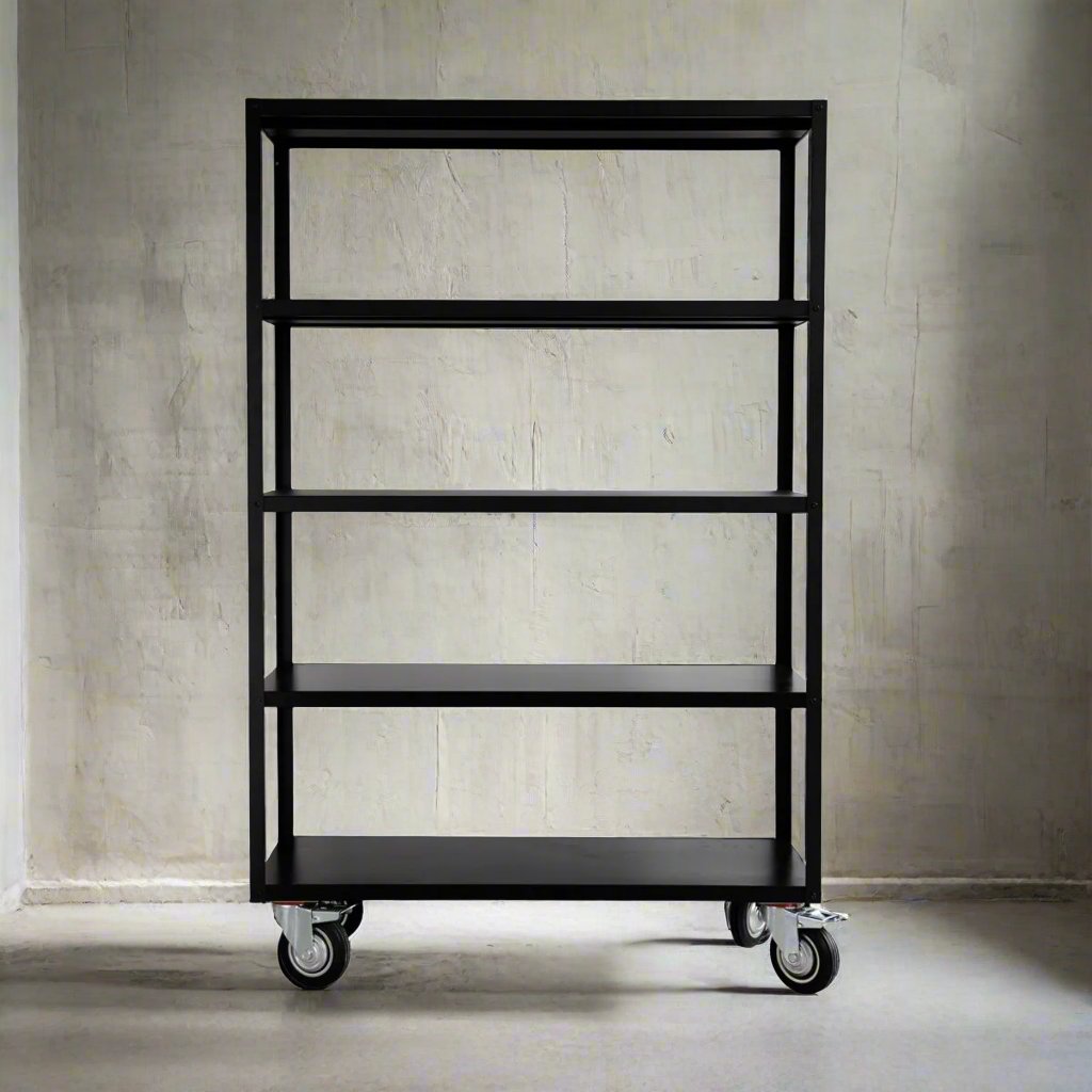 Matt Black Iron Trolley - Design Vintage