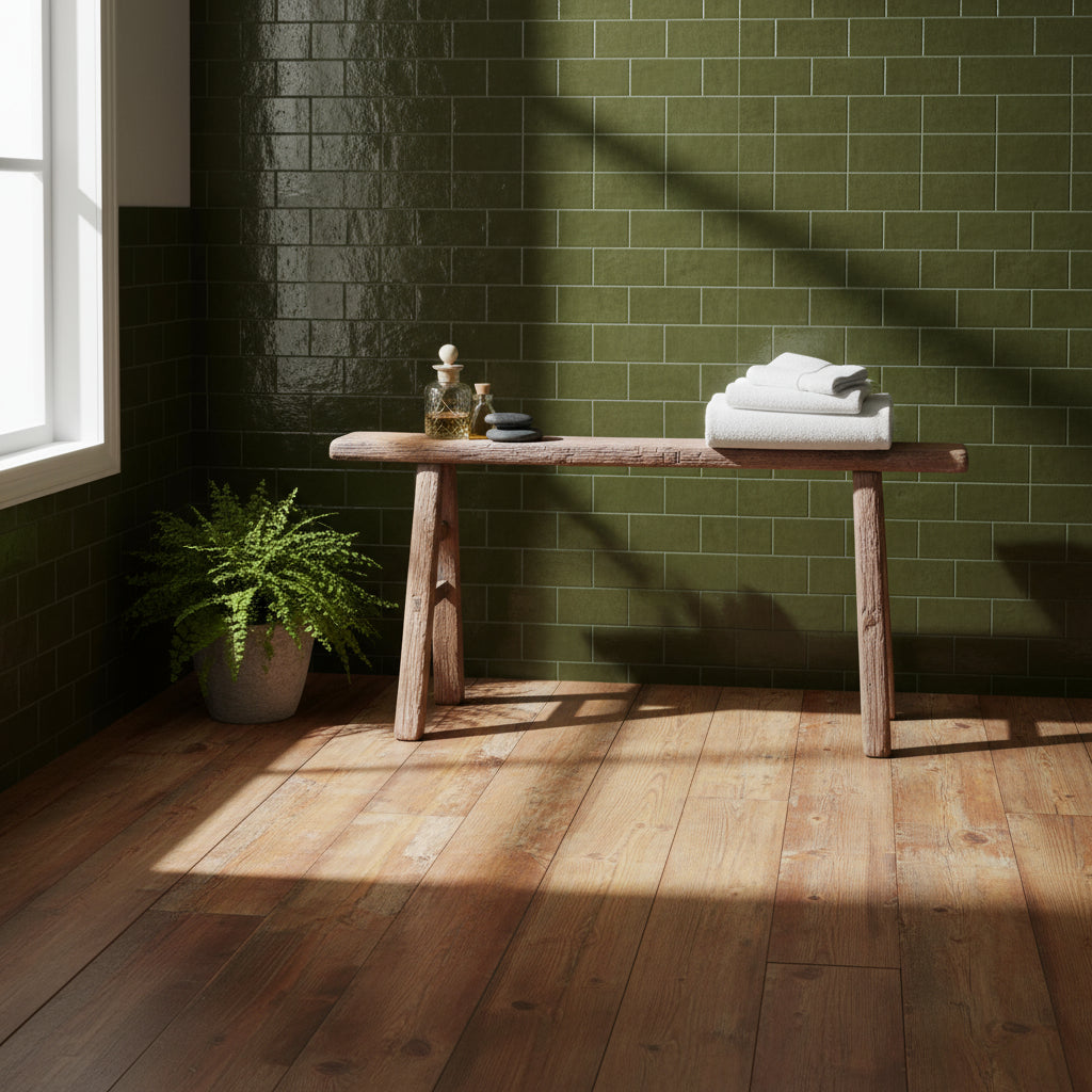 Vintage Elm Pig Benches - Design Vintage