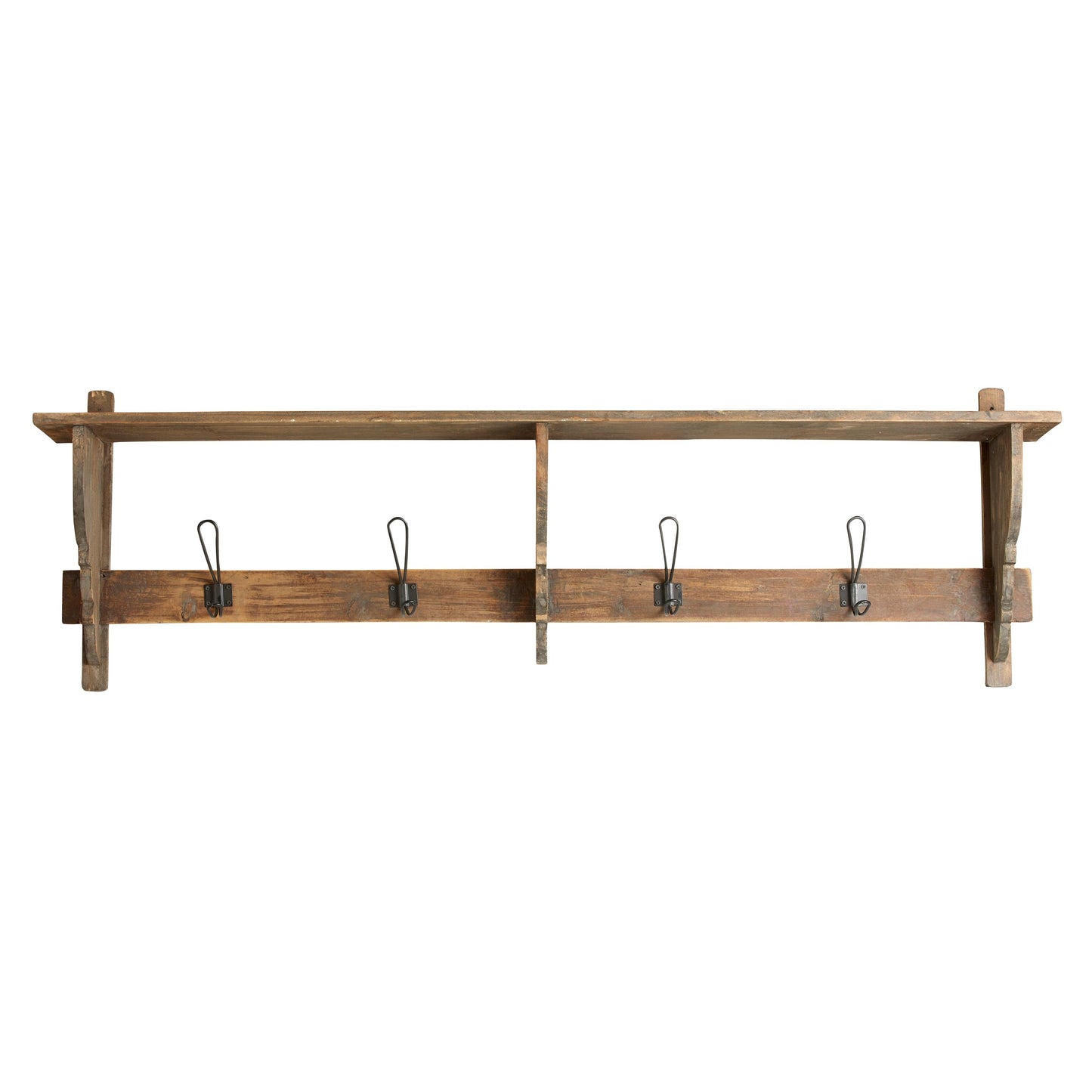 Reclaimed Shelf with Hooks - Design Vintage