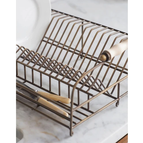 Antique Brass Dish Rack - Design Vintage
