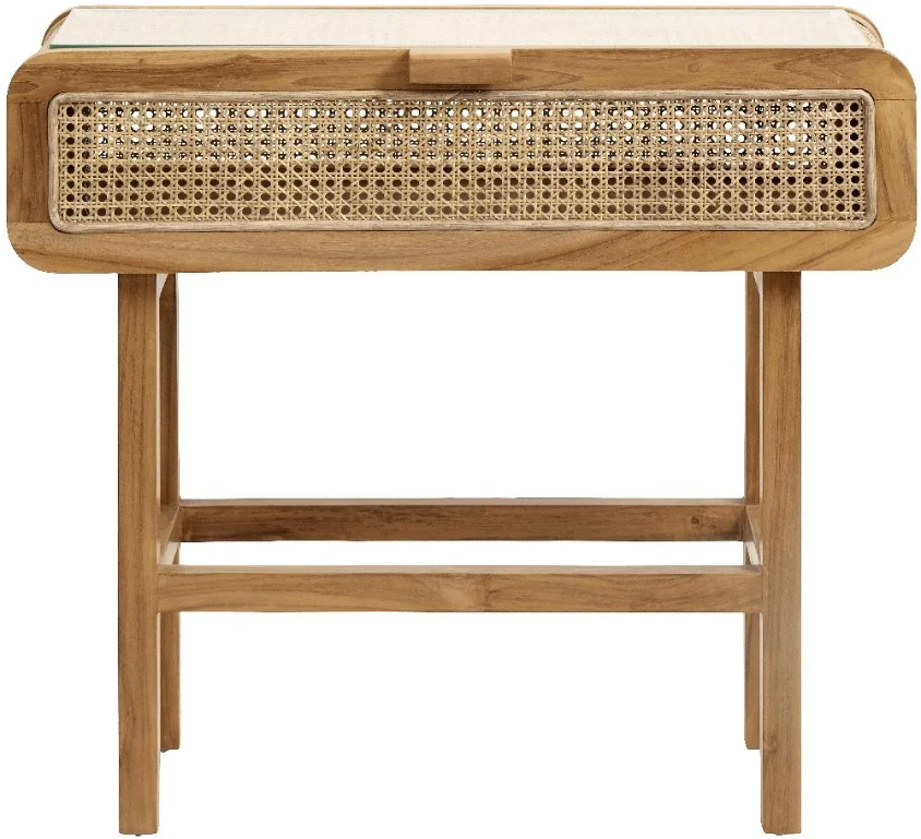 Teak & Cane Console - Design Vintage