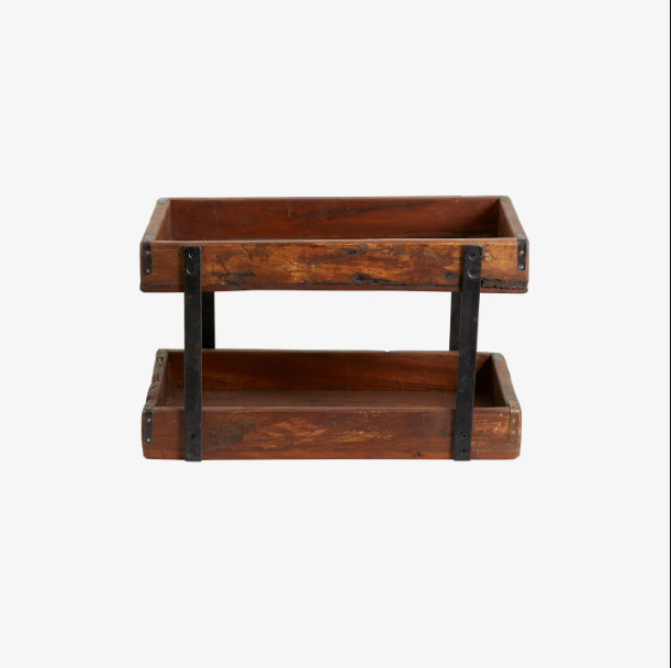 Reclaimed Wood Tiered Tray - Design Vintage