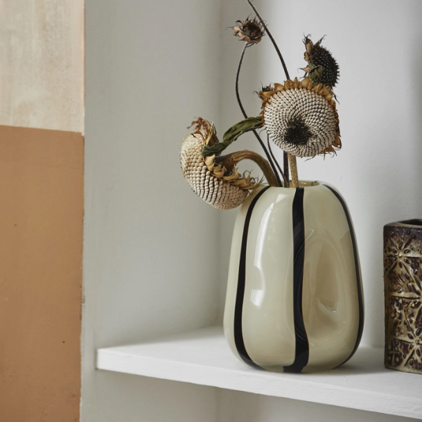 Striped Glass Vase - Design Vintage