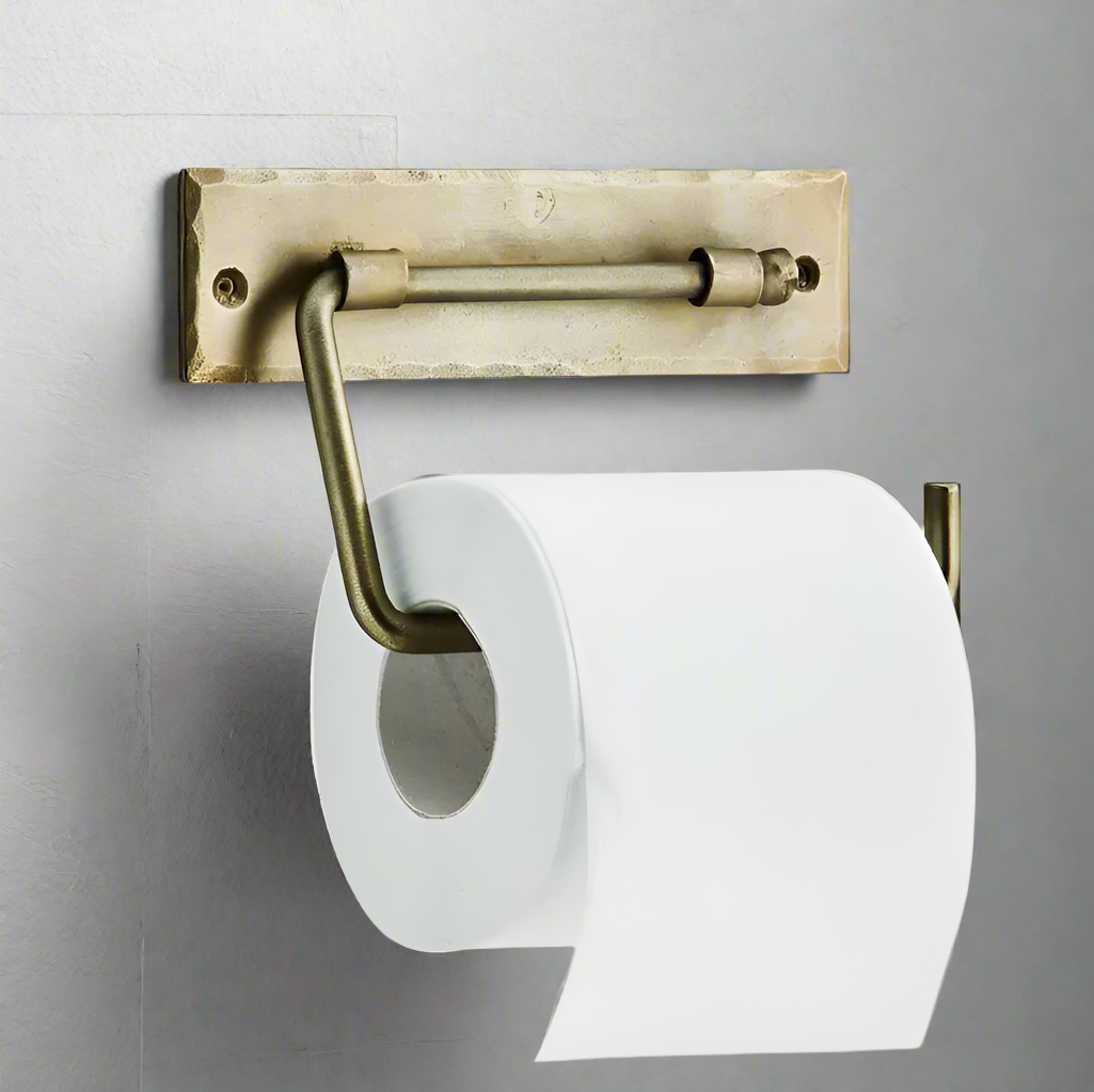 Antique Brass Toilet Roll Holder - Design Vintage