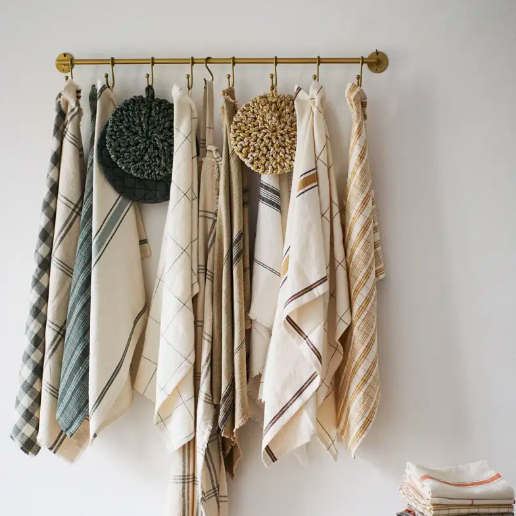 Mustard Striped Tea Towel - Design Vintage