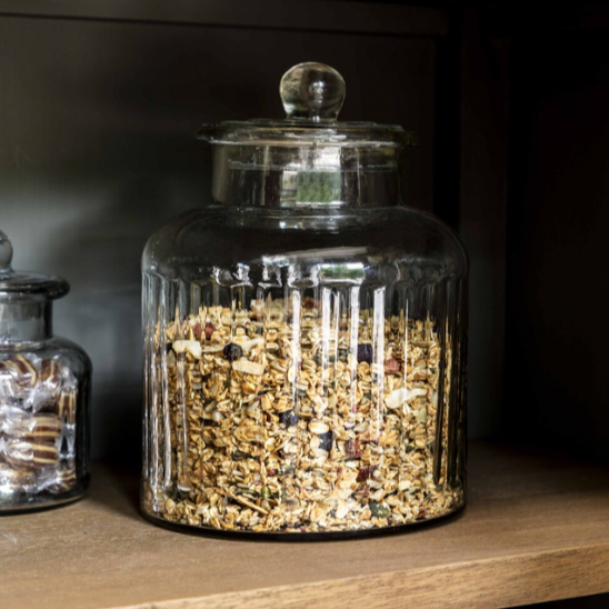 Ribbed Glass Storage Jars - Design Vintage