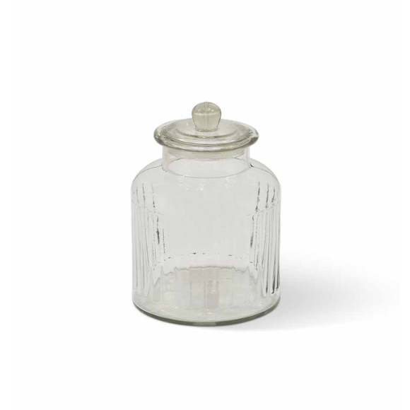 Ribbed Glass Storage Jars - Design Vintage