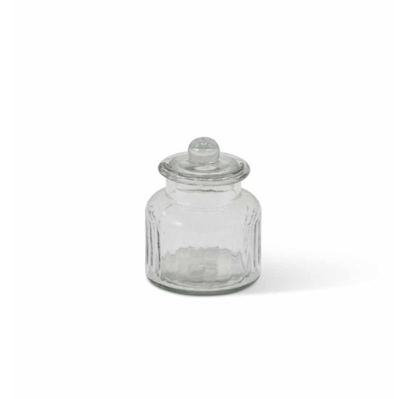 Ribbed Glass Storage Jars - Design Vintage