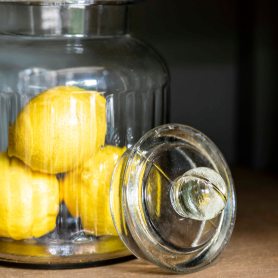 Ribbed Glass Storage Jars - Design Vintage