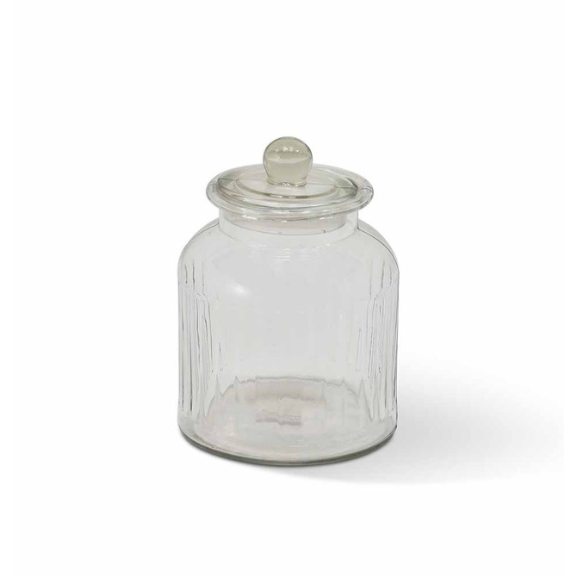 Ribbed Glass Storage Jars - Design Vintage
