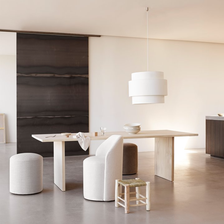 Round Upholstered Stool - Design Vintage