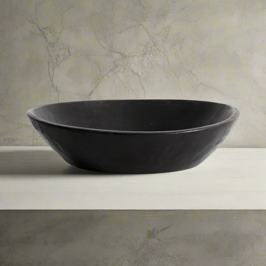 Vintage Black Wood Bowl - Design Vintage