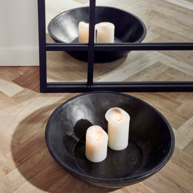 Vintage Black Wood Bowl - Design Vintage