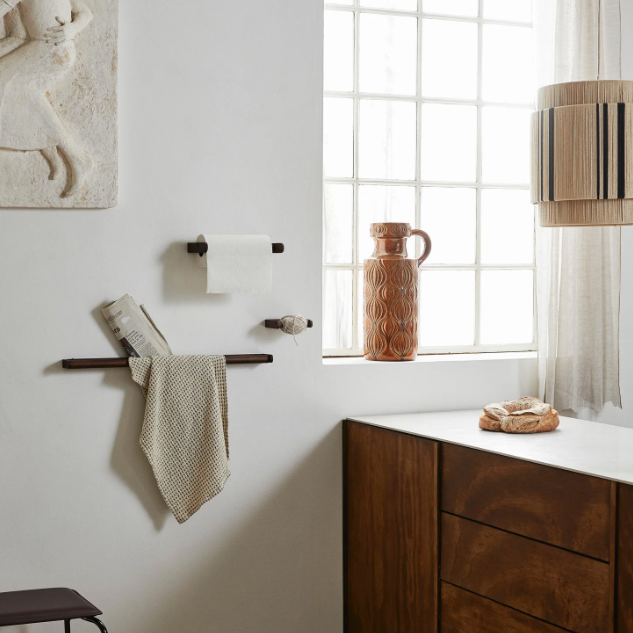 Acacia Kitchen Roll Holder - Design Vintage