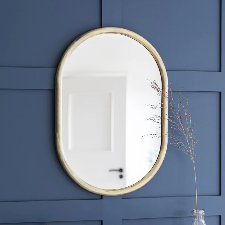 Oval Brass Mirror - Design Vintage