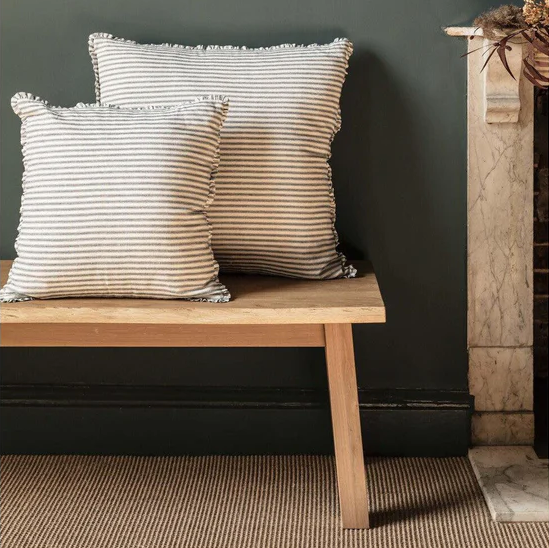 Ink Striped Frill Cushions