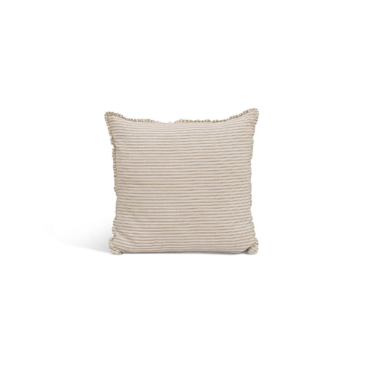 Natural Striped Frill Cushions - Design Vintage