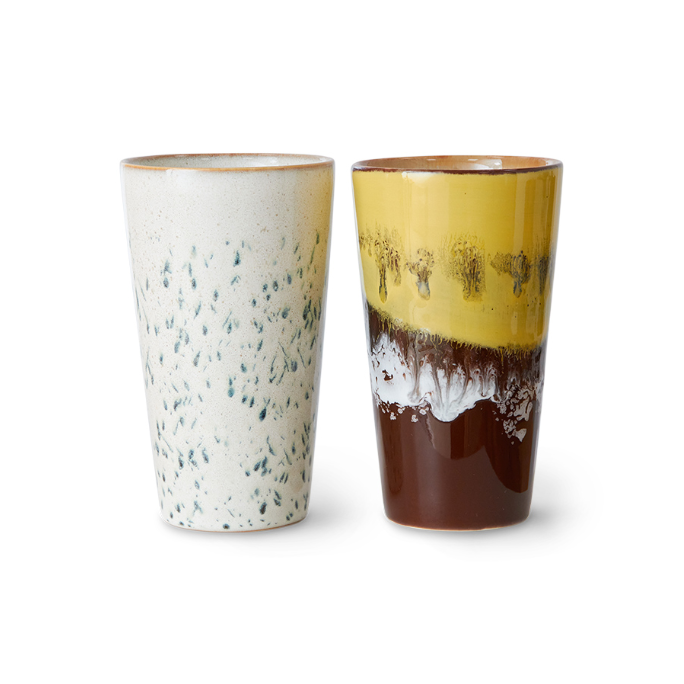 Set of 2 Latte Mugs - Design Vintage