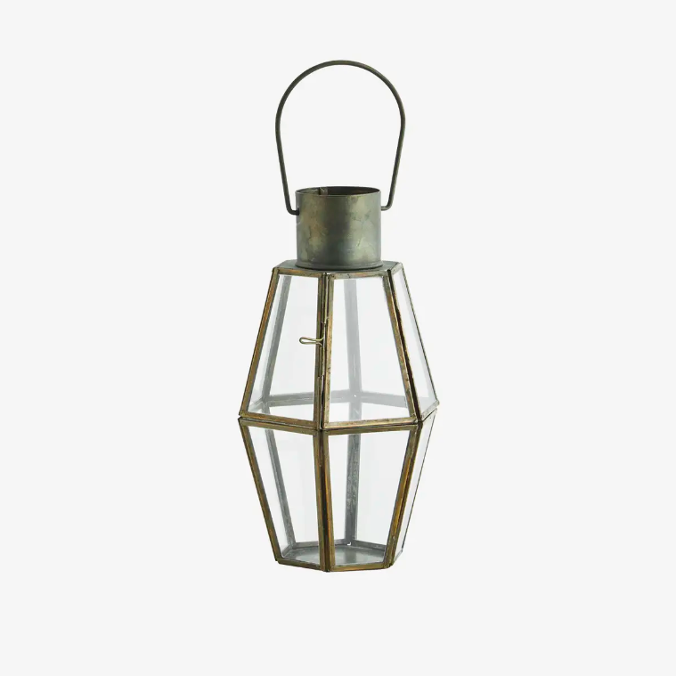 Hexagonal Brass Lantern - Design Vintage