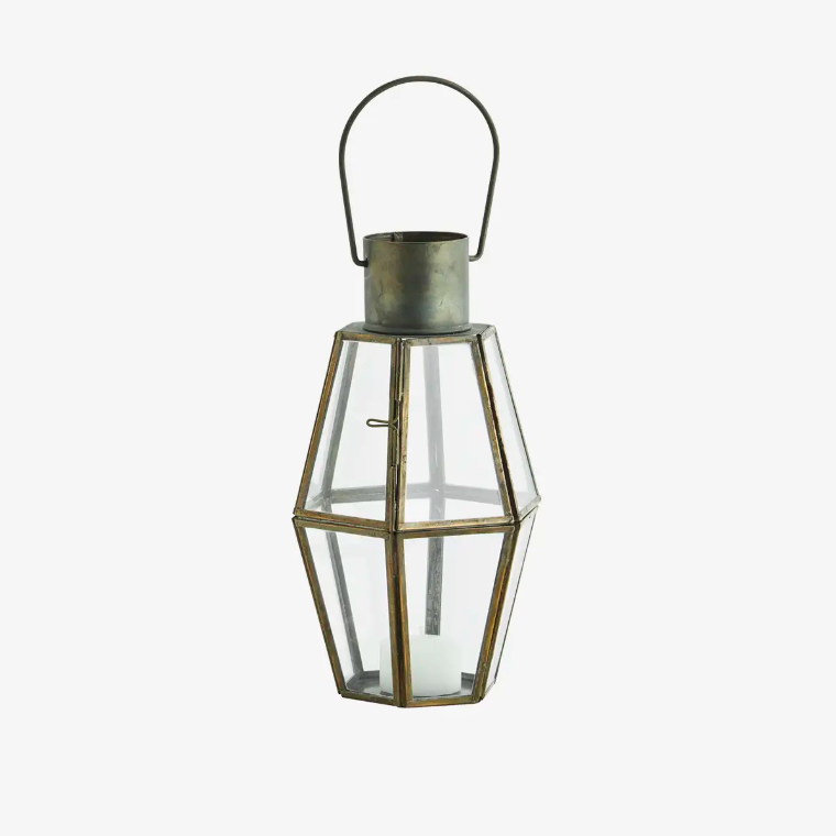 Hexagonal Brass Lantern - Design Vintage