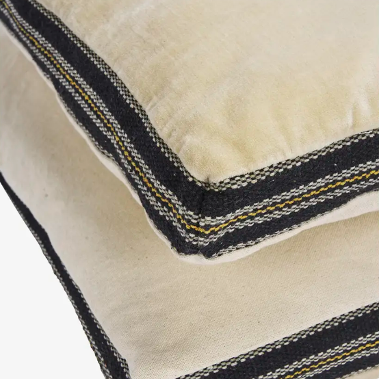 Ecru Velvet Mattress Cushion - Design Vintage