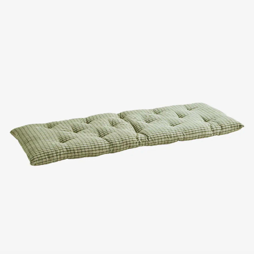 Green Checked Mattress Cushion - Design Vintage